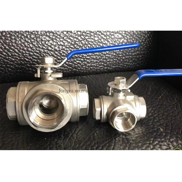 1000wog Stainless Steel L T Type Three Way Ball Valve with Lockable Handle