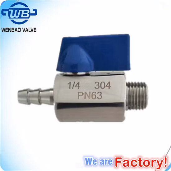 Ss Industrial Water/Gas/Control Valve Male Female Threaded Stainless Steel SS304 316 CF8 CF8m Brass Mini Ball Valve Pn63 3/8